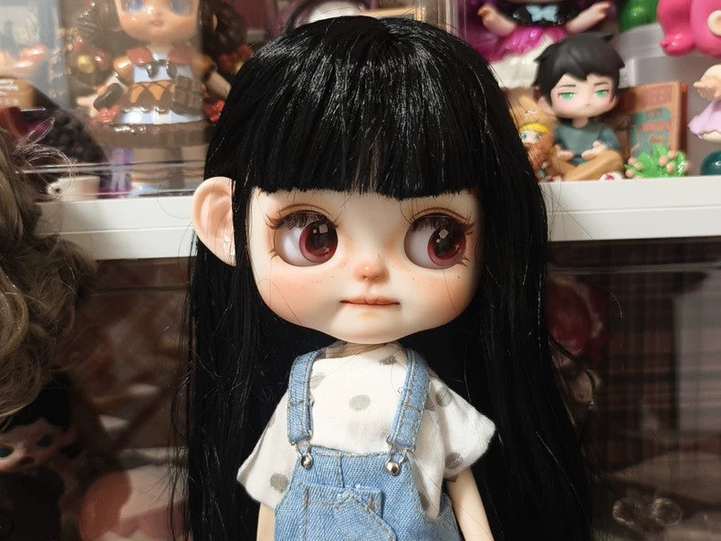 Blythe Doll Custom With Outfits Wig Freckles Girl Handmade 1/6 Doll BJD DIY Gift