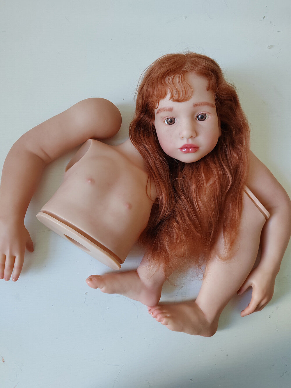 40in Painted Reborn Doll Kit Aloenka Toddler Girl Unassembled long Hair Girl Toy