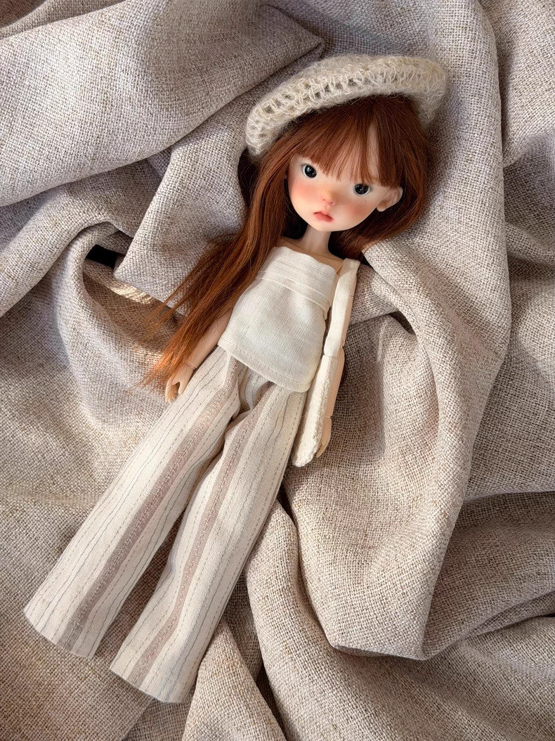 Full Set BJD Doll 1/6 Joint Faceup Eyes Wig Clothes Landoudou Girl Handmade Gift