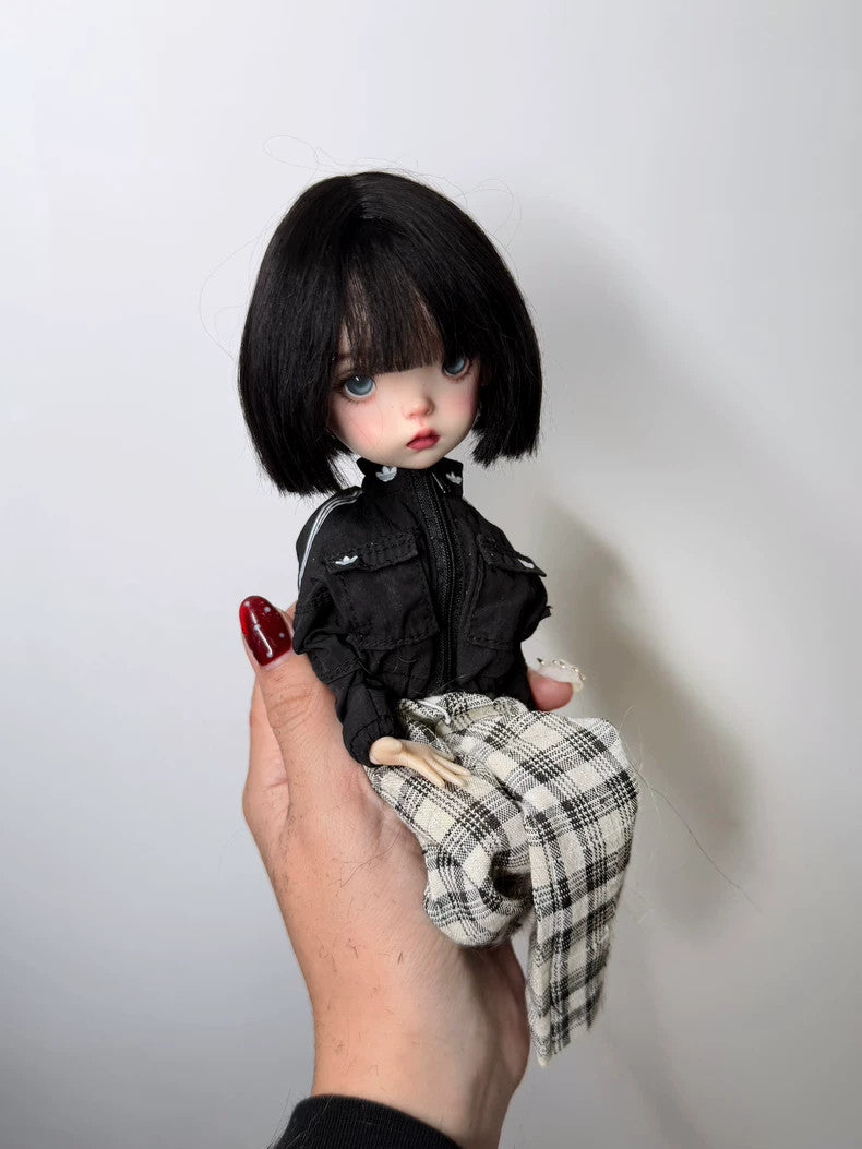 Landoudou Wigs BJD 1/6 Doll Soft Mohair Short Bobo Hair with Bangs Girl DIY Toys