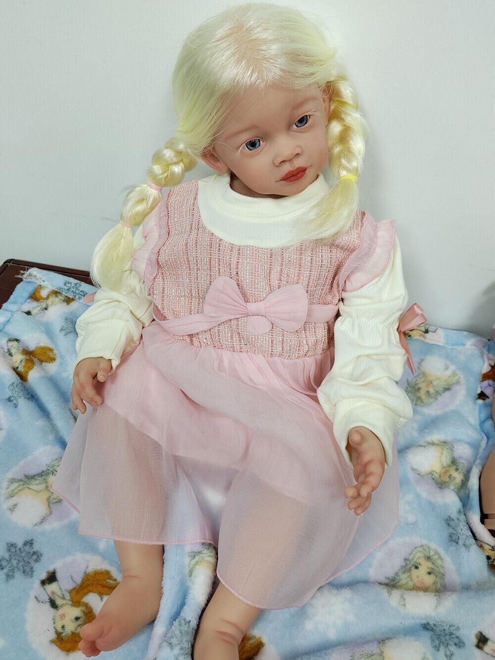 Custom Made 30" Finished Reborn Baby Doll Meili Rooted Hair Painted Toddler Girl Soft Vinyl Gifts