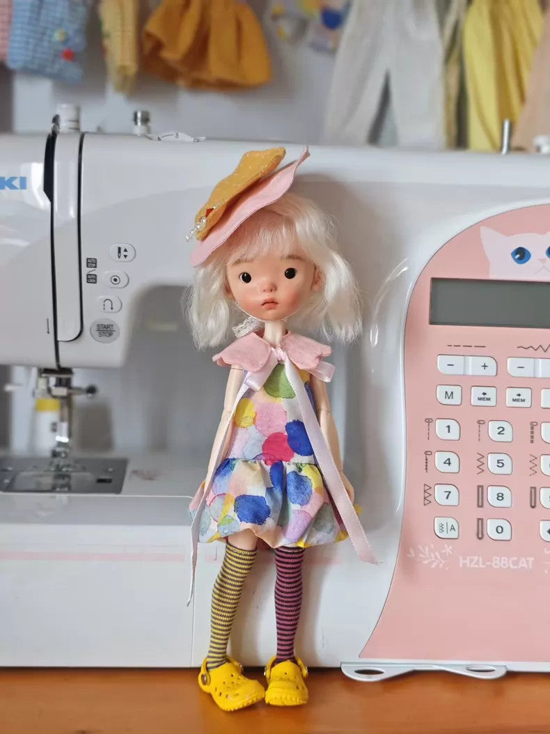 Landoudou BJD Doll 1/6 Face Makeup Wig Outfits Shoes Full Set Girl Handmade Toys