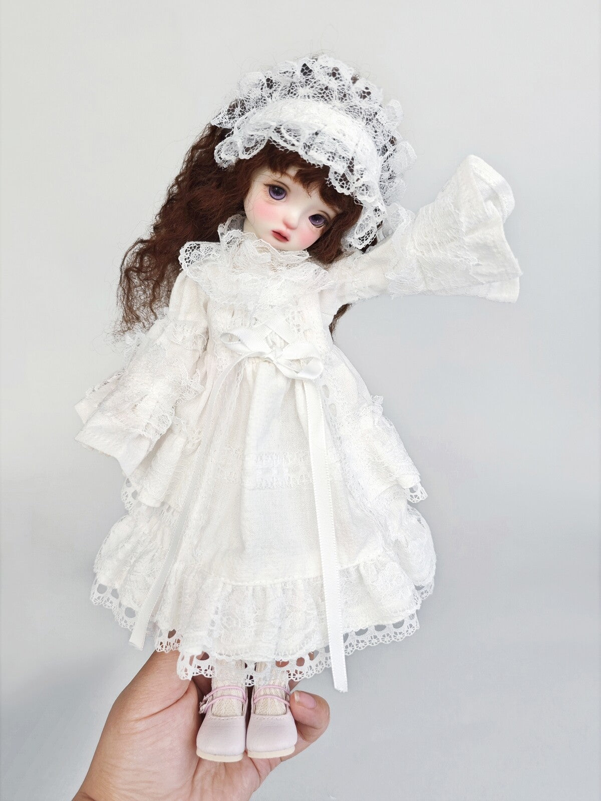 Handmade BJD Outfits Doll Clothes Lace Dress Headwear for 1/6 BJD Doll Girl Toys