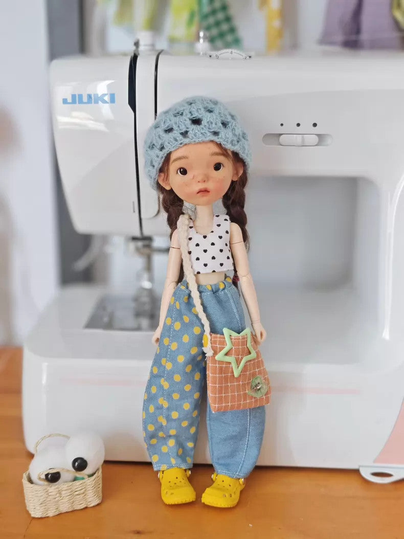 Full Set BJD Doll 1/6 Landoudou Face Makeup Wigs Clothes Hat Shoes Bag Girl Gift