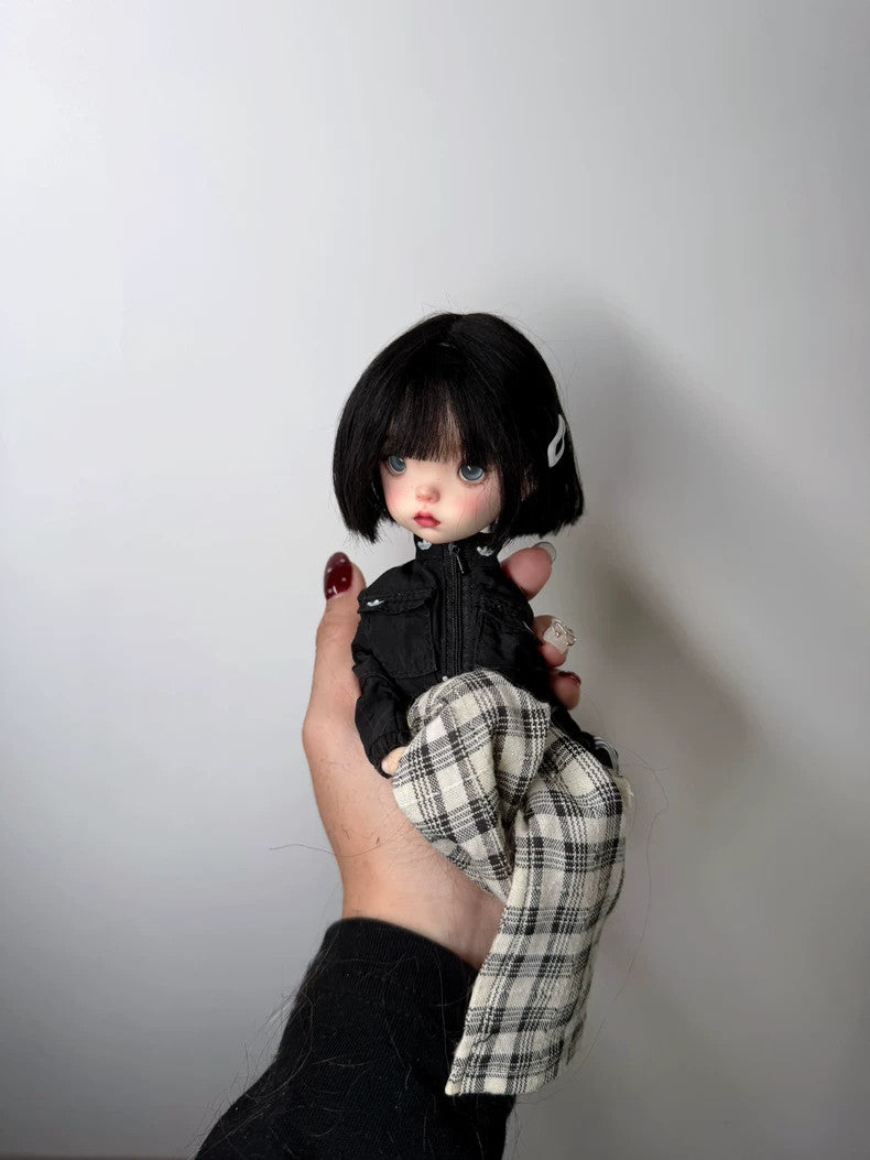 Landoudou Wigs BJD 1/6 Doll Soft Mohair Short Bobo Hair with Bangs Girl DIY Toys