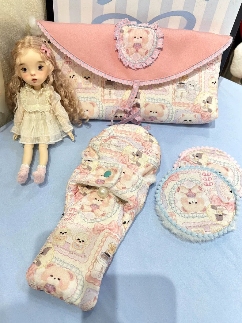 1/6 Blythe Dolls Bag Portable Carrier Bag Protective Covers Tote For BJD Doll