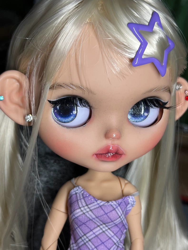 1/6 Blythe Doll Custom With Outfits Blonde Hair BJD Dolls Girl Handmade Toy Gift