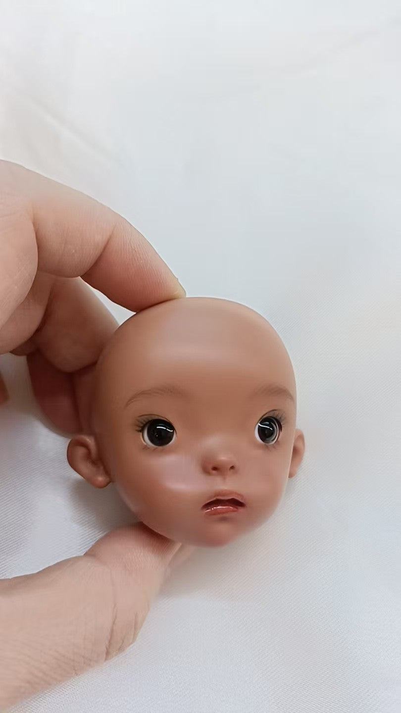 Landoudou 1/6 BJD Doll with Face Makeup Eyes Dark Tan Skin Girl Resin Jointed