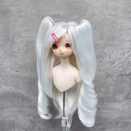 Yutotue Dolls Wigs with Bangs and Two Ponytail for 1/3 1/4 1/6 BJD Doll DIY Toy-