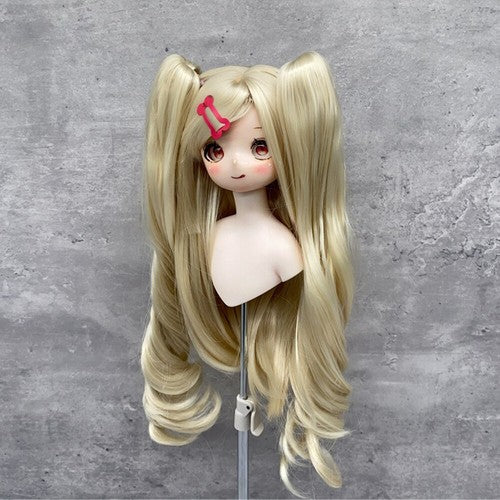 Yutotue Dolls Wigs with Bangs and Two Ponytail for 1/3 1/4 1/6 BJD Doll DIY Toy-