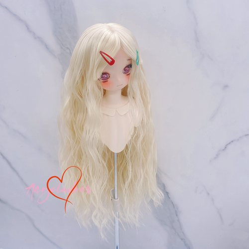 1/6 1/4 1/3&Uncle BJD Noodles Curly Long Wig Doll Hair Neat Bangs Soft Fiber AOD-