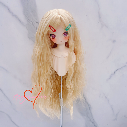 1/6 1/4 1/3&Uncle BJD Noodles Curly Long Wig Doll Hair Neat Bangs Soft Fiber AOD-