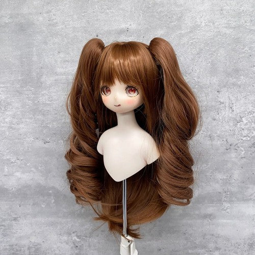Yutotue Dolls Wigs with Bangs and Two Ponytail for 1/3 1/4 1/6 BJD Doll DIY Toy-